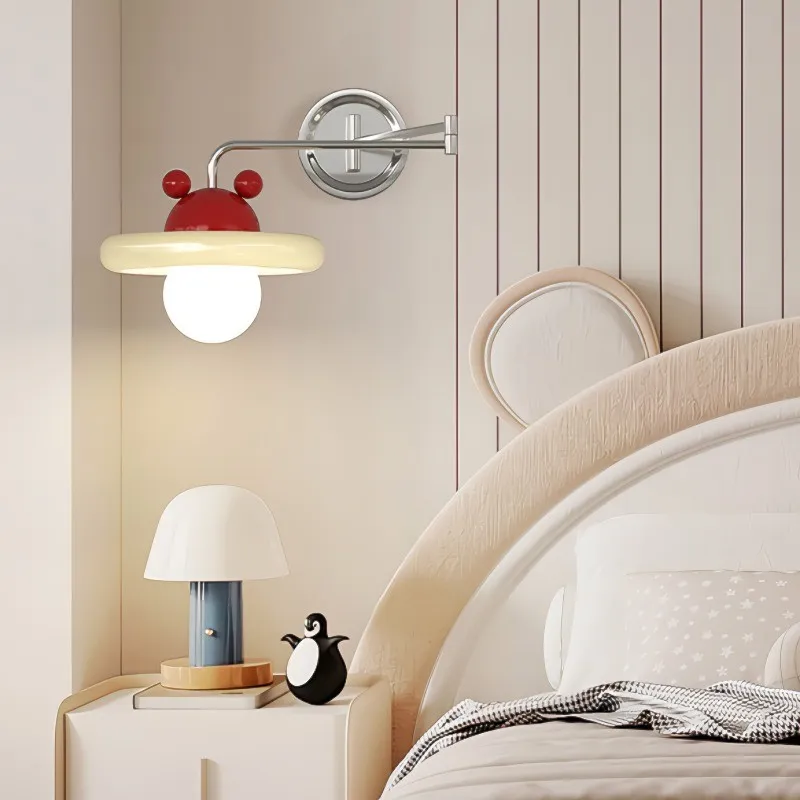 Modern Cream Chrome Swing Arm Wall Light KL162
