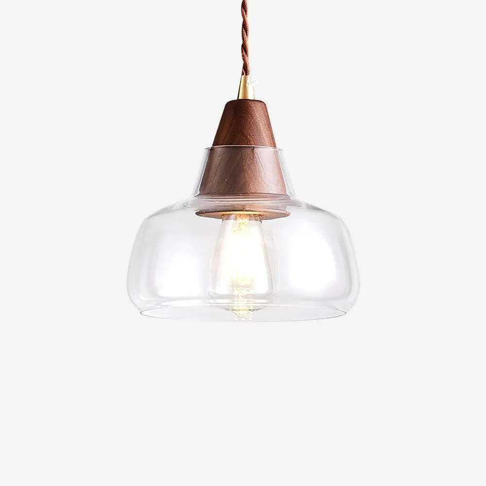 Walnut Glass Pendant Lamp KL751