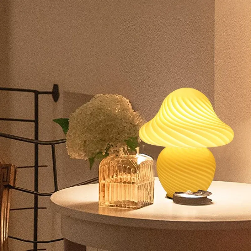 Modern Stained Glass Mushroom Night Light KL33