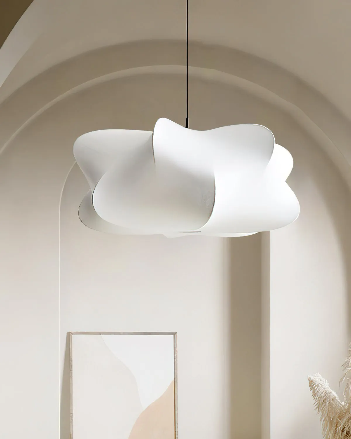 Lunaveo Elegant Silk Pendant Light - Modern Cloud Pendant Light for Living Room KL356
