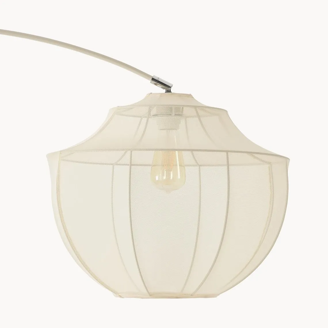 Lumifil Arc Floor Lamp Textile Mesh Shade - Metal Stand for Soft Ambient Living Room Lighting KL1730