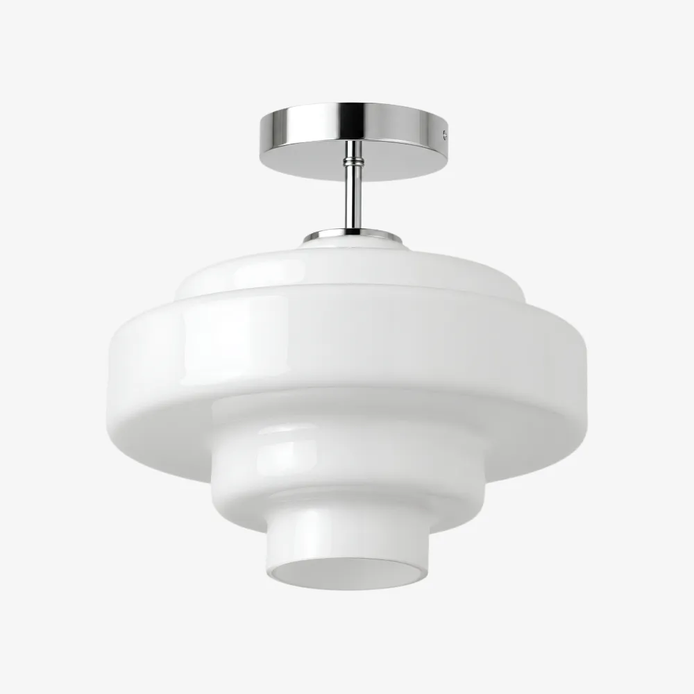 Koloro Glass Ceiling Light - Layered Rounded Design Lampshade for Hallway or Cloakroom A59