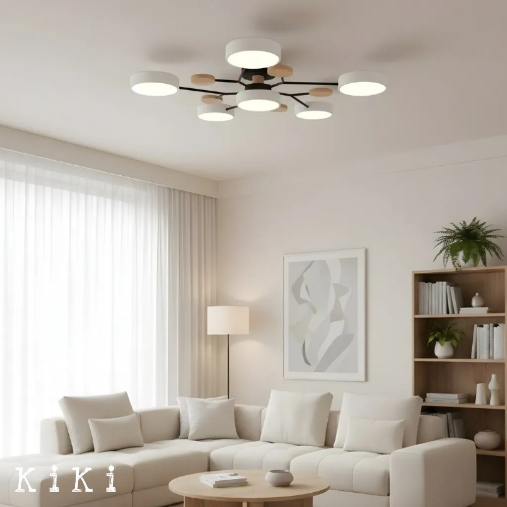 Nordic LED Branched Circle Wooden Ceiling Light KL39
