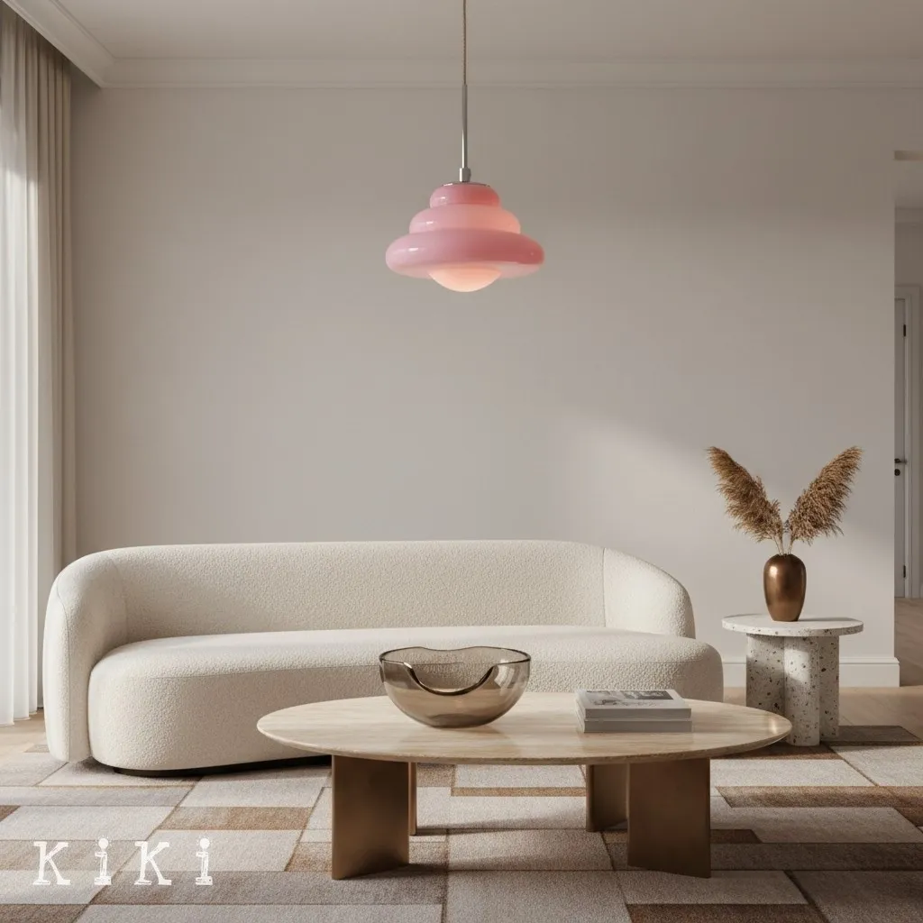 Bomiello Colorful Layered Glass Pendant Light - Modern Pendant Light for Dining and Living Spaces KL2147