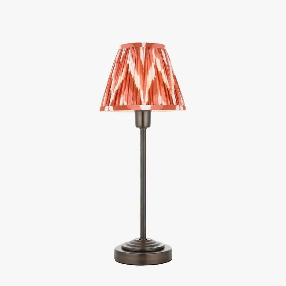 Bronzuno Patterned Fabric Table Lamp - Brass or Bronze Finish Modern-Bohemian Bedside & Living Space Light KL1909