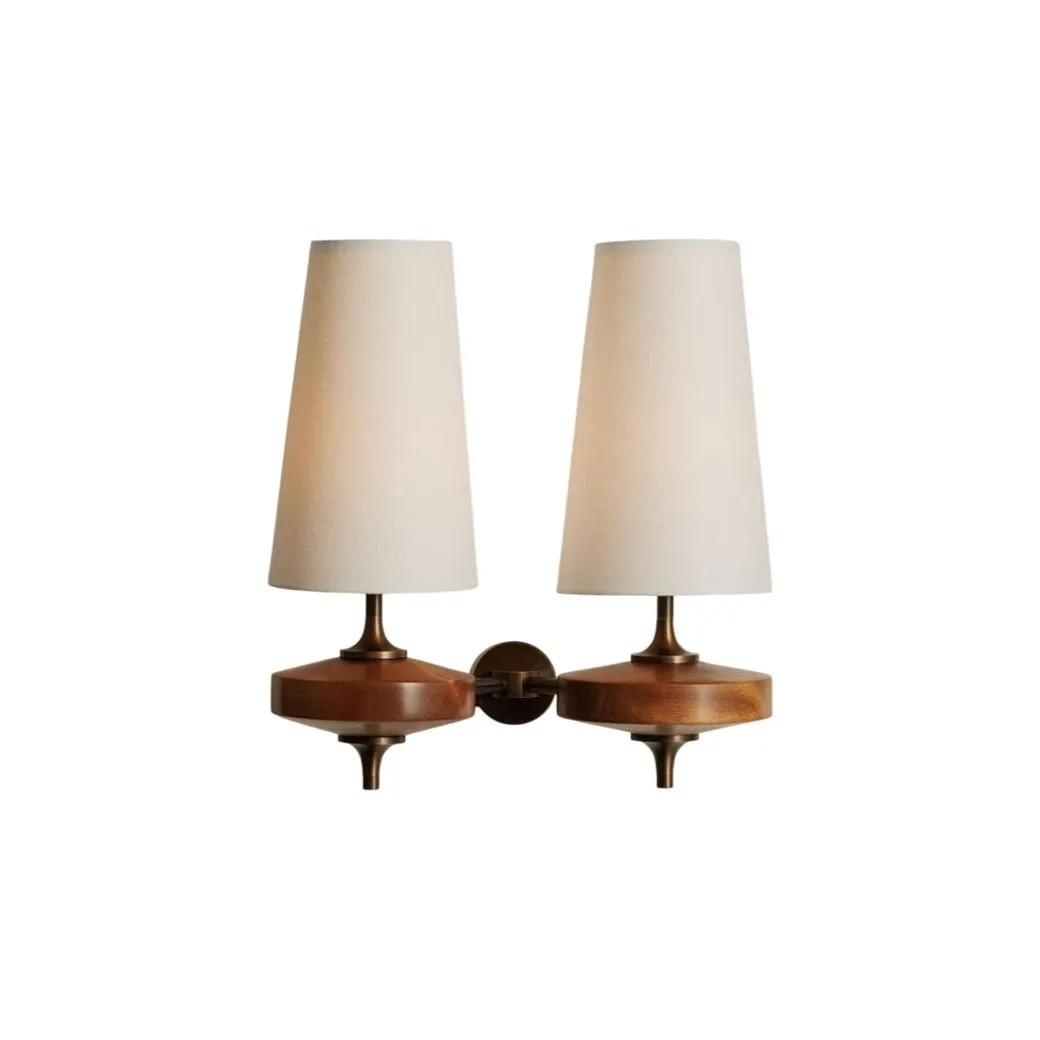 Hour Retro Fabric Shade Wall Sconce – Mid-Century Inspired For Vanity or Bedside KL1176