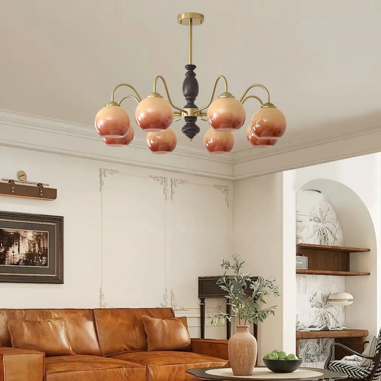 French Medieval Style Caramel Orb Chandelier KL279