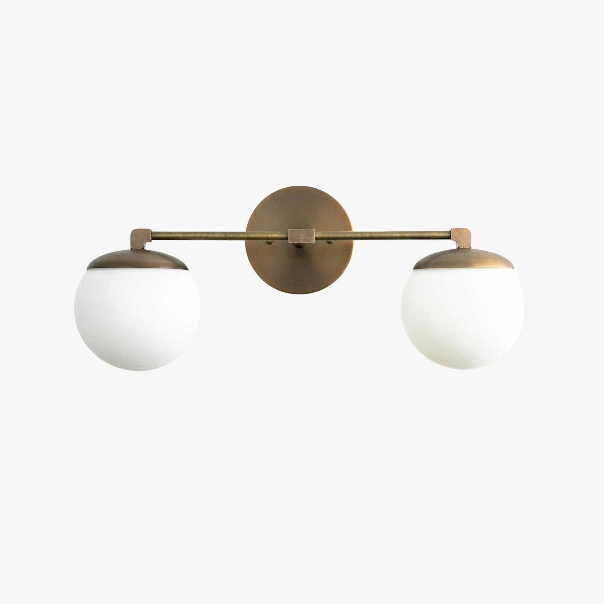 Glorica Glass Vanity Light - Art Deco Brass Wall Globe Fixture Modern KL1500