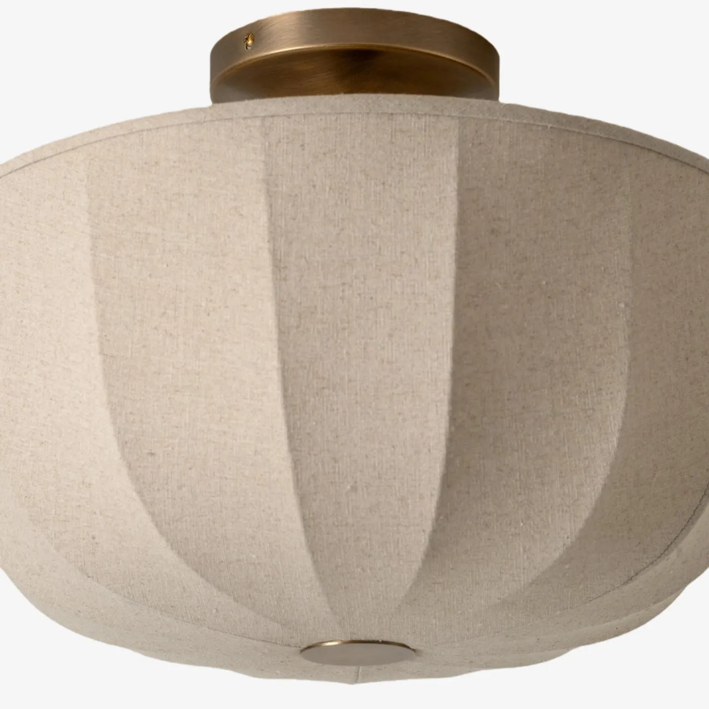 Loomis Textured Linen Flush Mount Ceiling Light - Japandi Style Lighting for Living Room KL2041