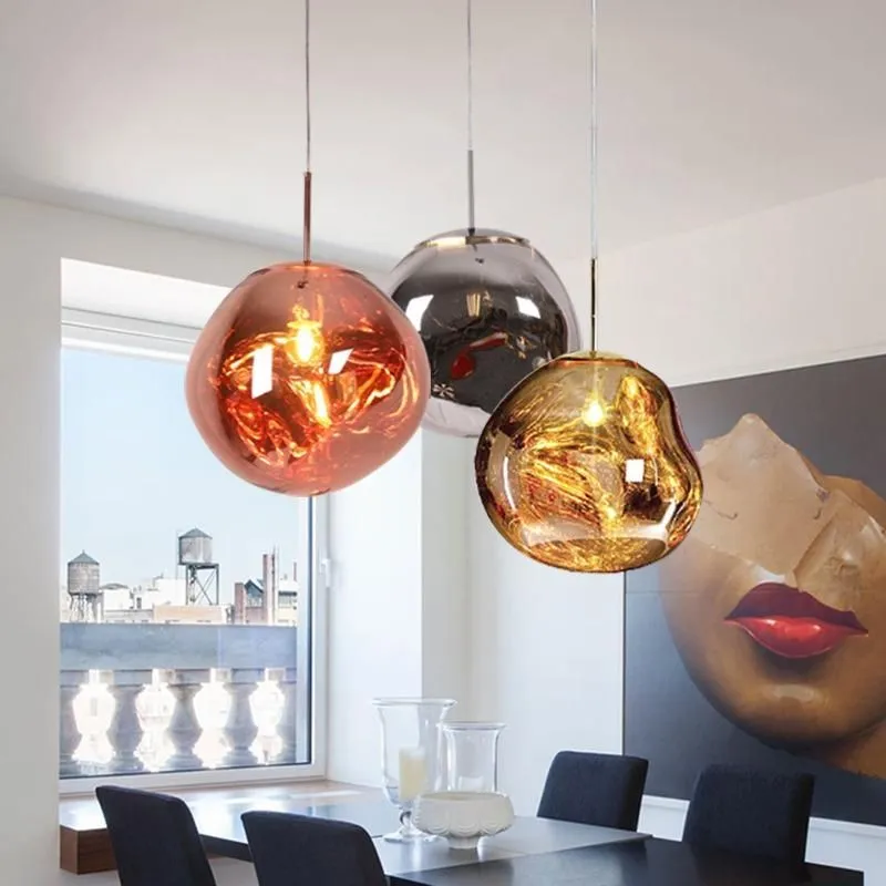 Glass Melt Pendant Light - Artistic Molten Pendant Light For Living Room And Dining Room