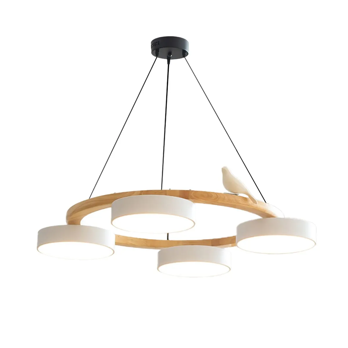 Nordic Wooden Bird Creative Round Chandelier KL775