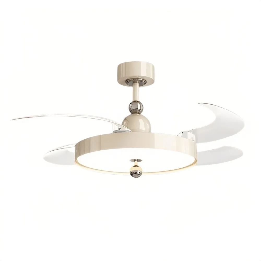Modern Cream Retractable Blade Ceiling Fan Light KL945