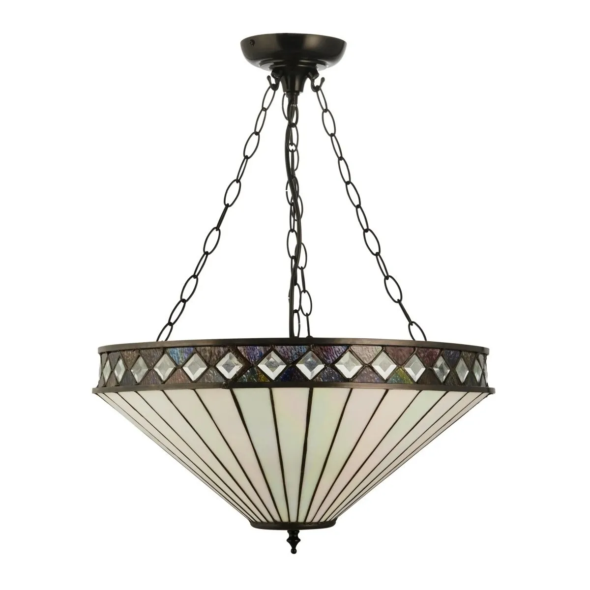 TF Fargo Stained Glass Pendant Light - Tiffany Style Inverted Pendant Lamp for Kitchen KL1934