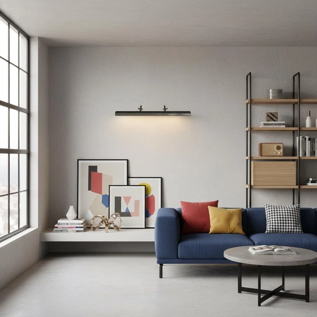 Libris Cylinder Picture Light - Metal Shade Wall Lamp for Living Room or Bedroom KL2162
