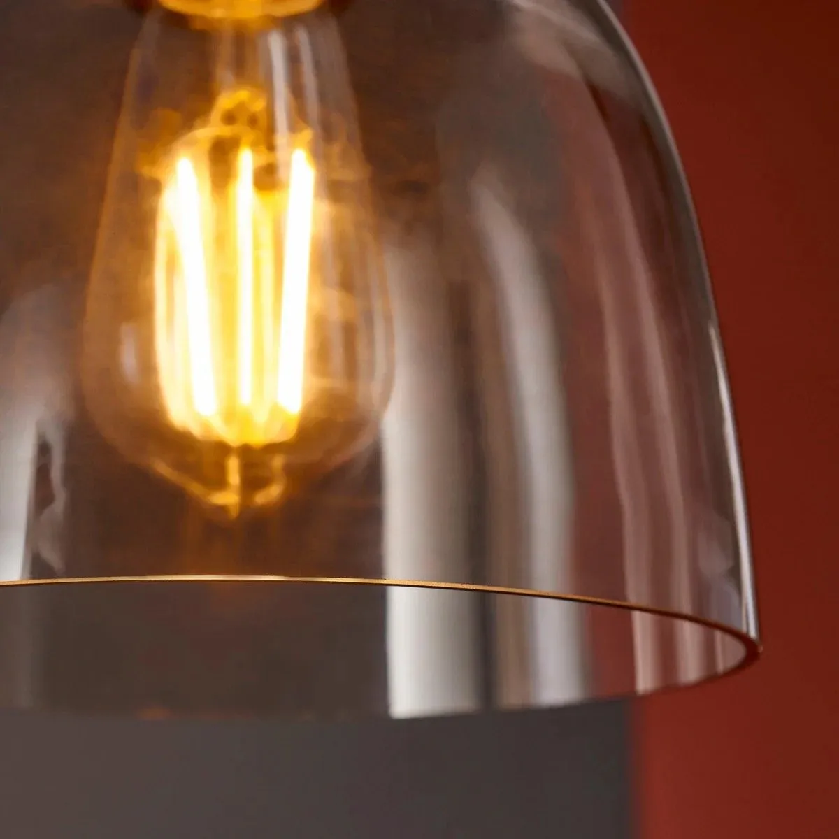 Readium Tinted Glass Pendant Light - Minimalist Dome Shade Adjustable for Kitchen Island and Dining Room KL1830