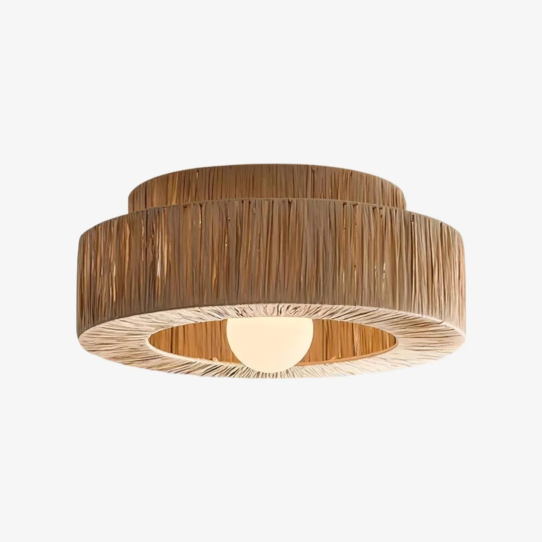 Welanery Minimal Rustic Natural Woven Ceiling Light - Sustainable Lamp for Kitchen or Hallway KL2386