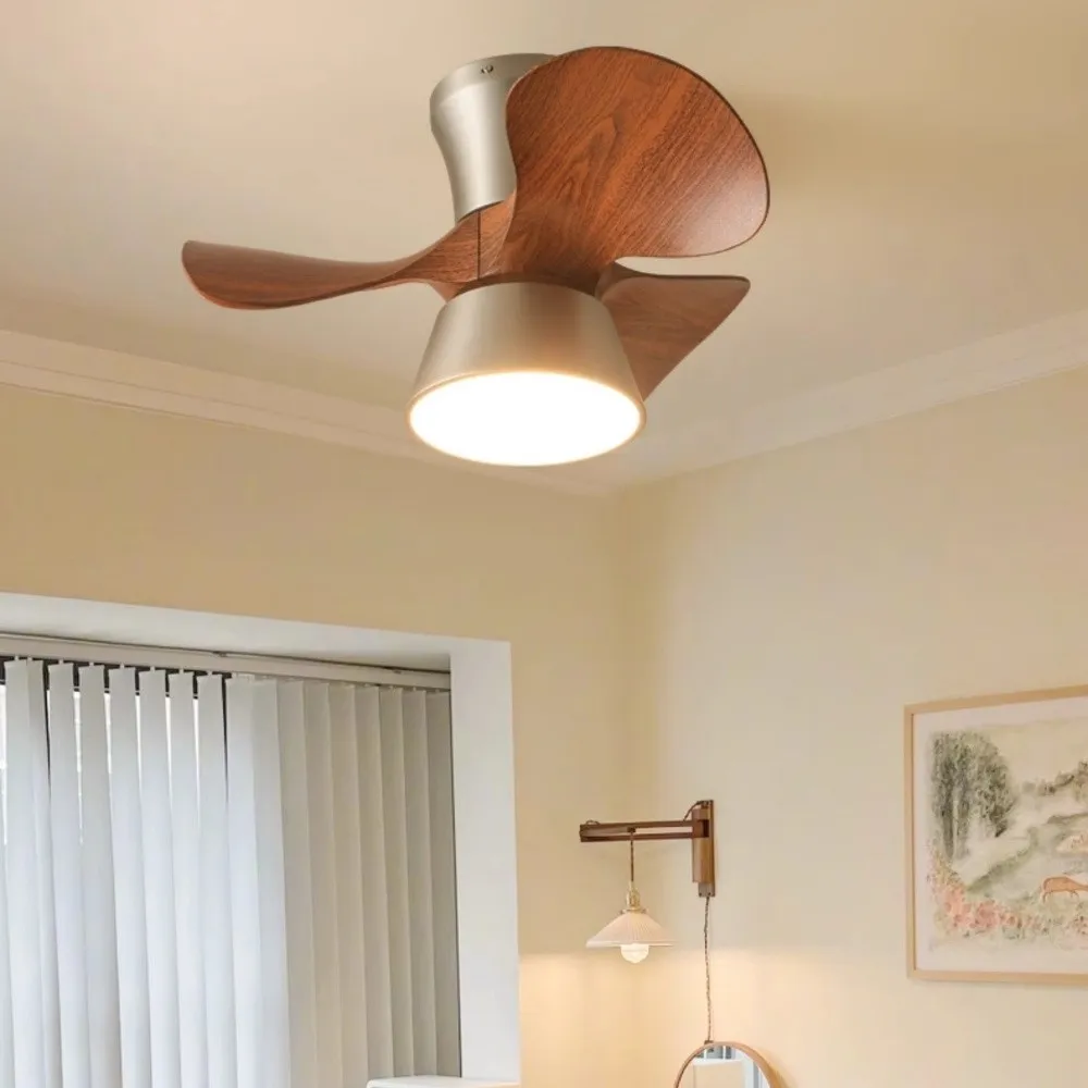 Vintage 3 Blade Silent Ceiling Fan Light For Bedroom KL944