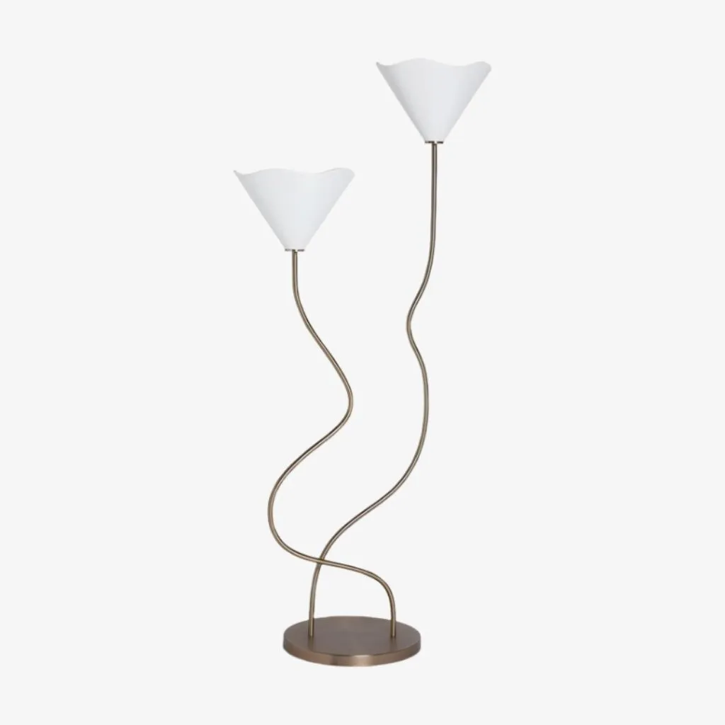 Kysara Floor Lamp - Dual-Stem Floral Design are Suitable for Placement in the Living Room or Bedroom or Study KL1634