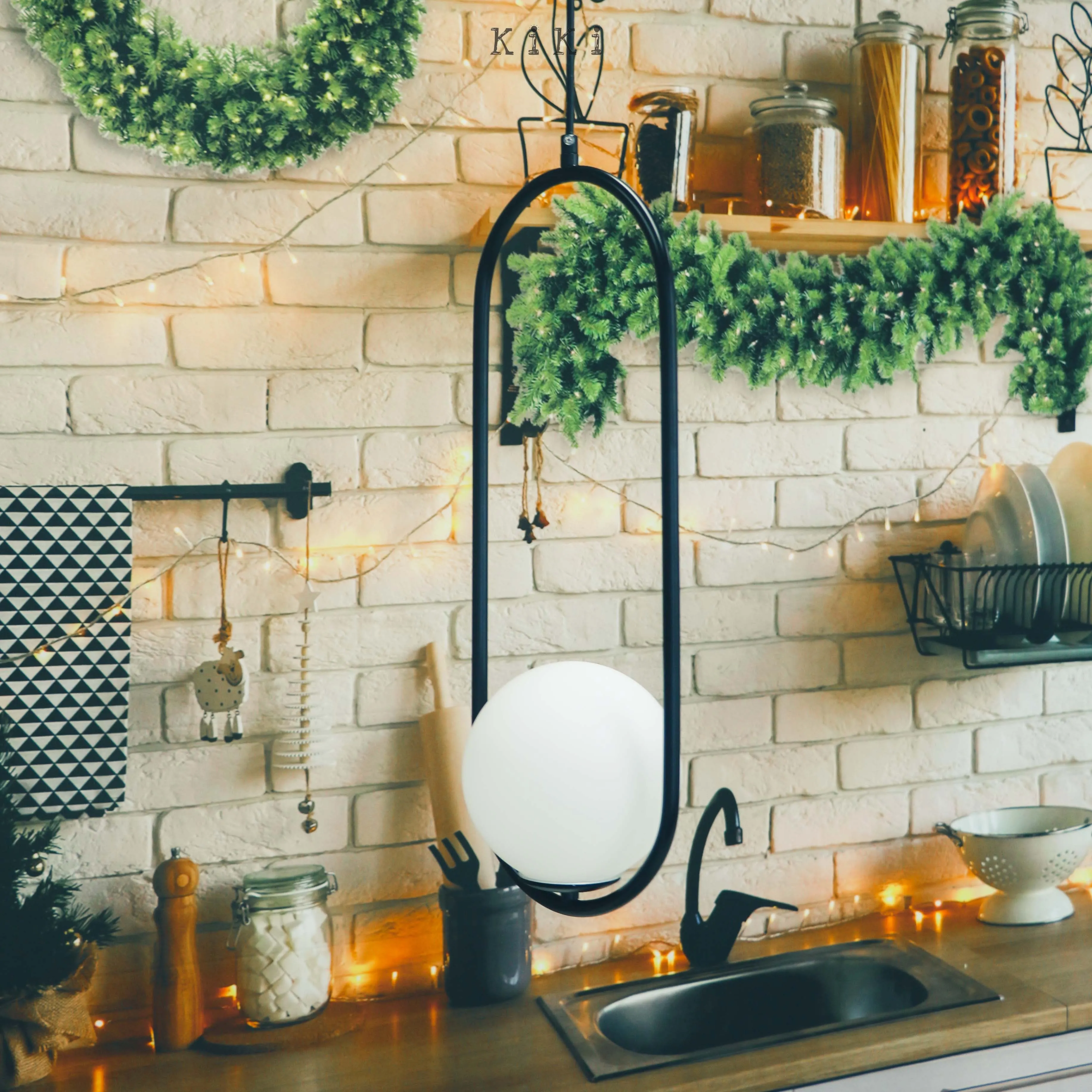 Mila Elegant Sphere Pendant Lamp - Glass Ball Pendant Light for Kitchen or Dining Room