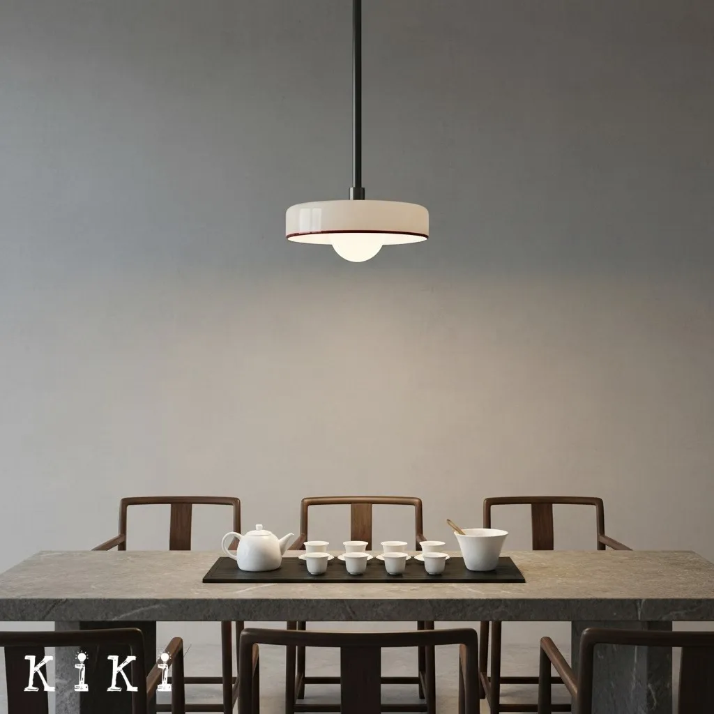 Metal Rod Glass Disc Orb Pendant Light KL923