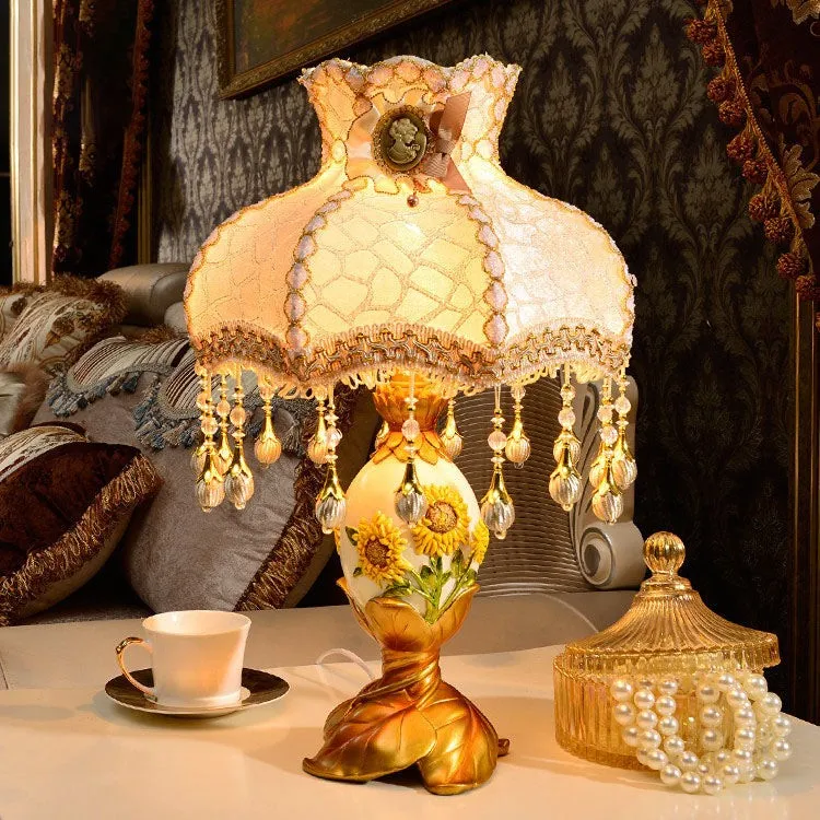 European Style Luxury Metal Sunflower Table Lamp KL703