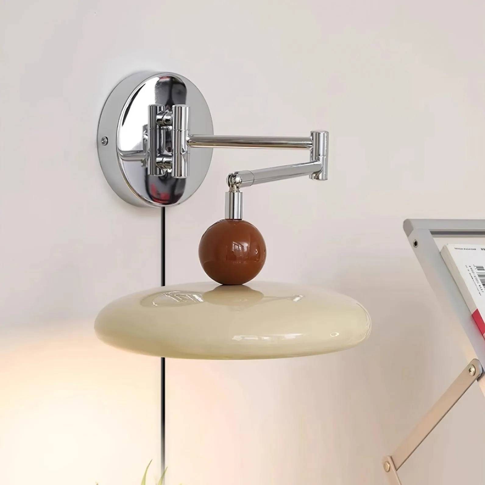 Swing Arm Bedside Plug In Wall Lamp KL457
