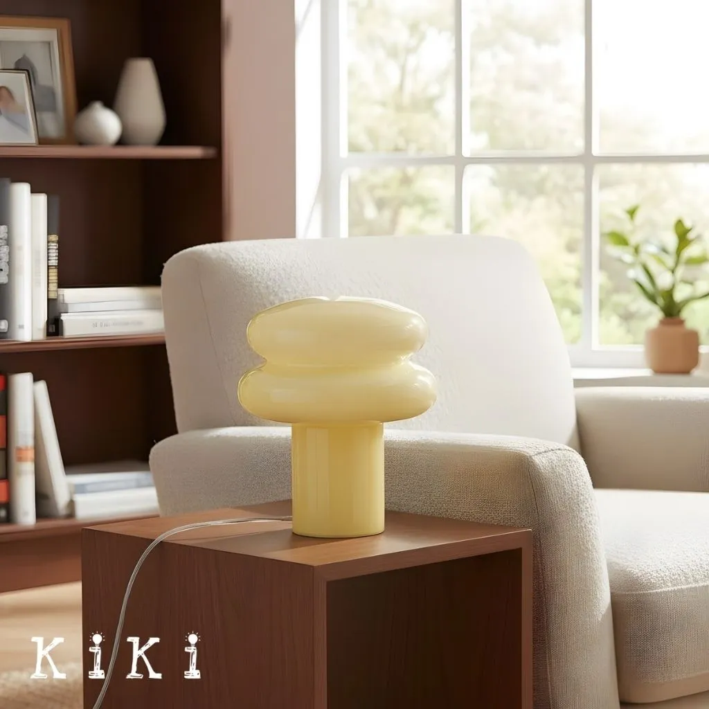 Orra Mushroom Glass Table Lamp - Gentle Colorful Table Light for Relaxing Ambience KL1563