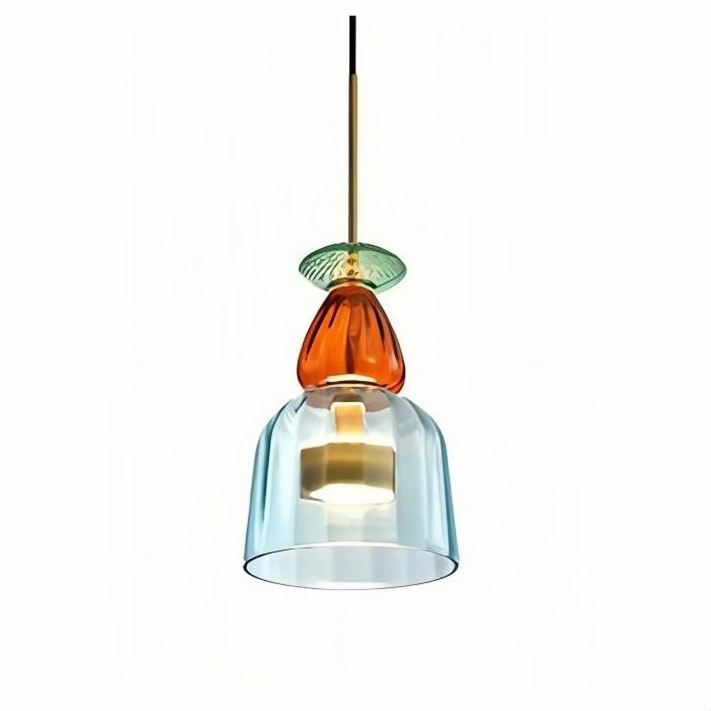 Nordic Macaron Flauti Ribbed Glass Pendant Light