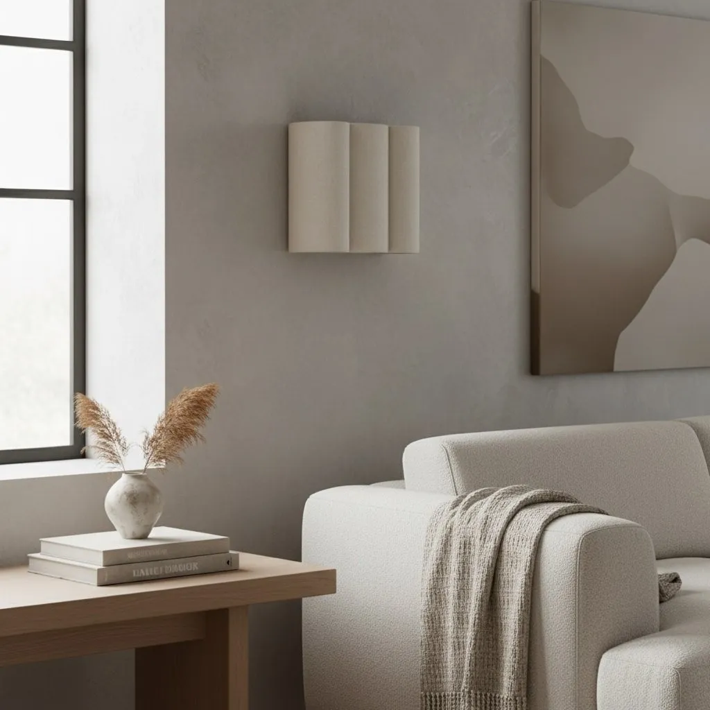 Linbron Minimalist Natural Linen Wall Sconce for Bedroom and Hallway KL2039
