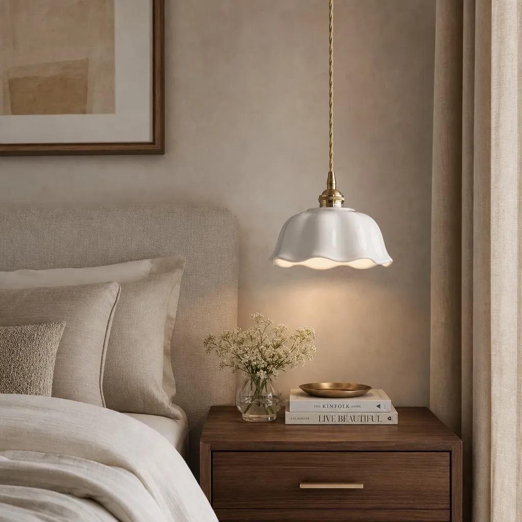 Cienax Mid-Century Flower Ceramic Ceiling and Pendant Light - Suitable for Kitchen and Living Room A55