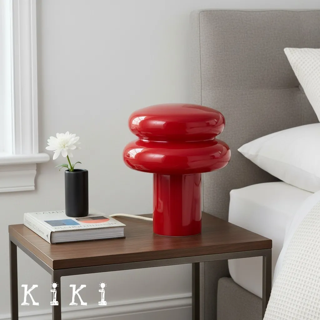 Orra Mushroom Glass Table Lamp - Gentle Colorful Table Light for Relaxing Ambience KL1563