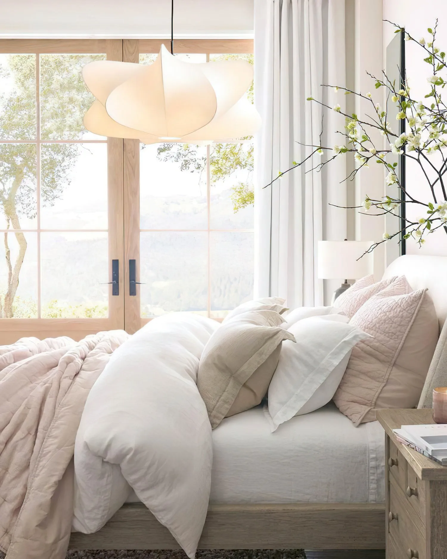Lunaveo Elegant Silk Pendant Light - Modern Cloud Pendant Light for Living Room KL356