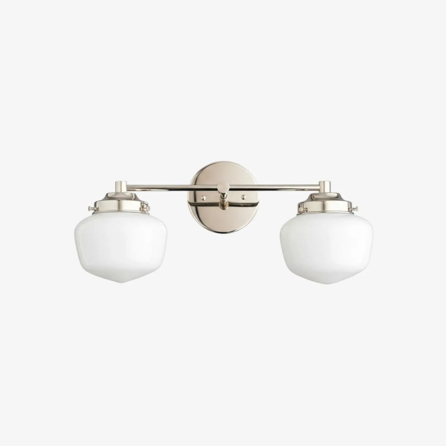 Opalume Glass Art Deco Vanity Light - Bathroom Wall Sconce with White Glass Shades KL1403