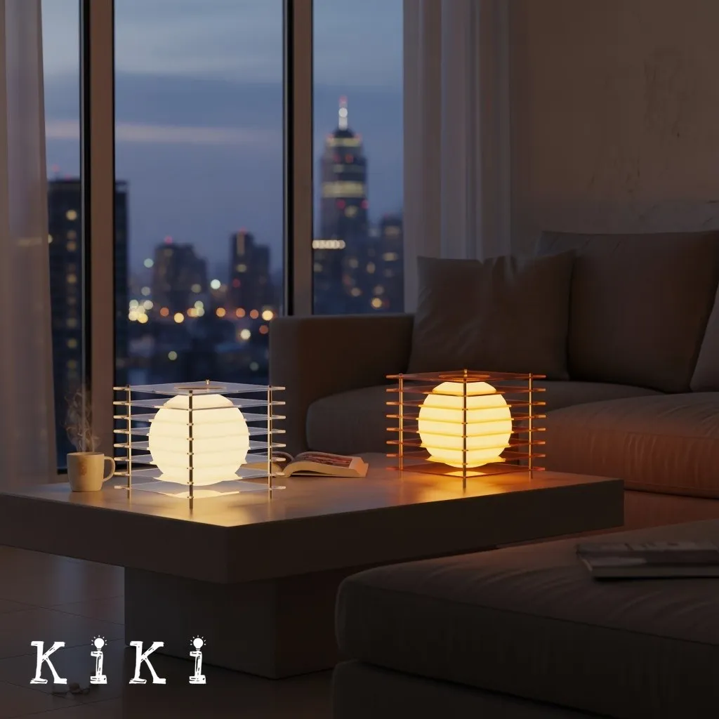 Afterglow Cube Table Lamp - Geometric Sphere Lighting for Bedroom Lighting KL2062