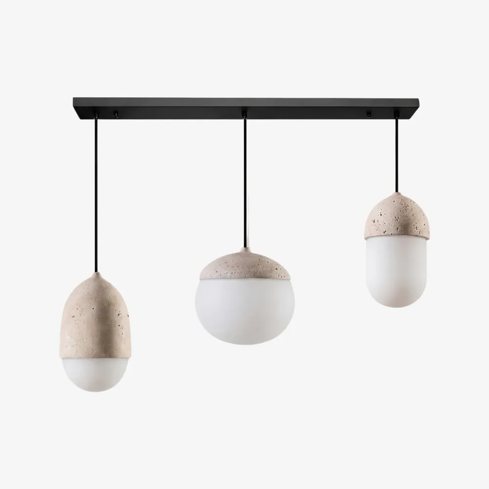 Orbaltis Modern Orb Cluster Pendant Light - Natural Stone Glass Hanging Lamp for Kitchen KL2248