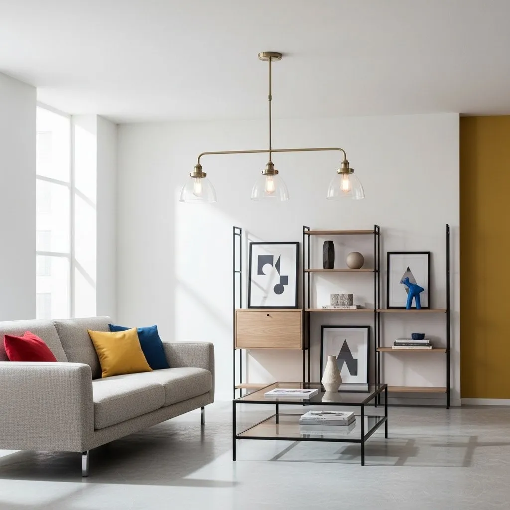 Novera Industrial 3 Light Linear Pendant Light - Modern Metal Style for Kitchen & Dining Room KL1965