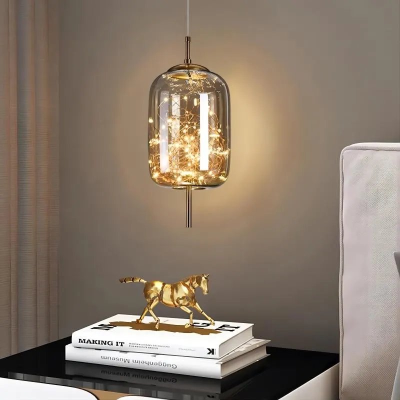 Scandinavian Cylinder Oval Glass Pendant Light KL320
