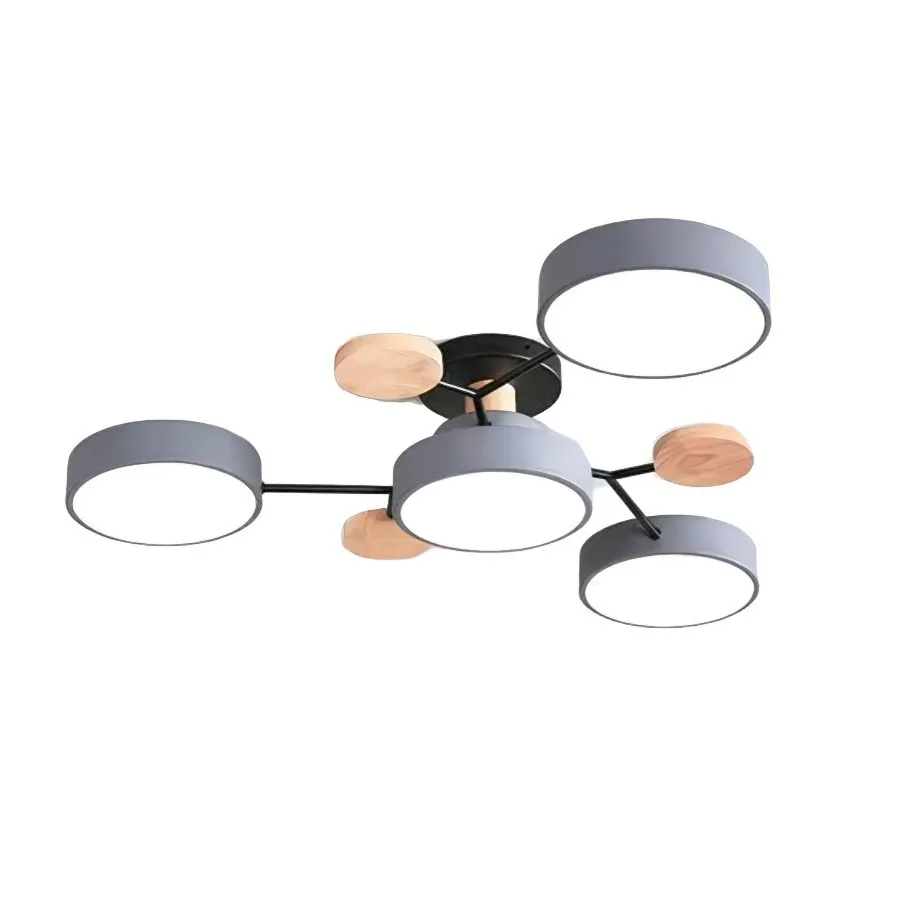 Coloful Branched Round Wooden Ceiling Light KL159