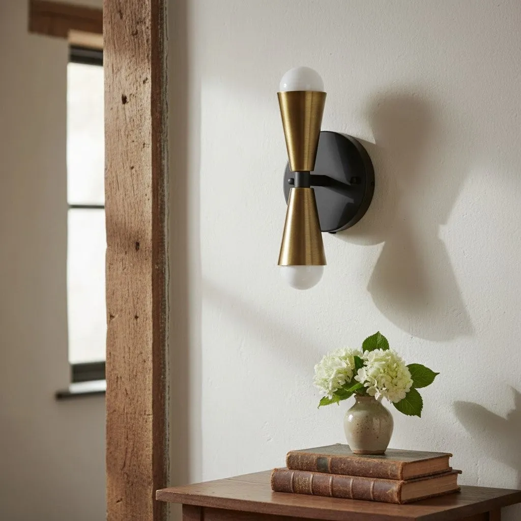 Pyralis Dual Lights Streamlined Metal Wall Lamp - Contemporary Light for Bedroom or Hallway KL1457