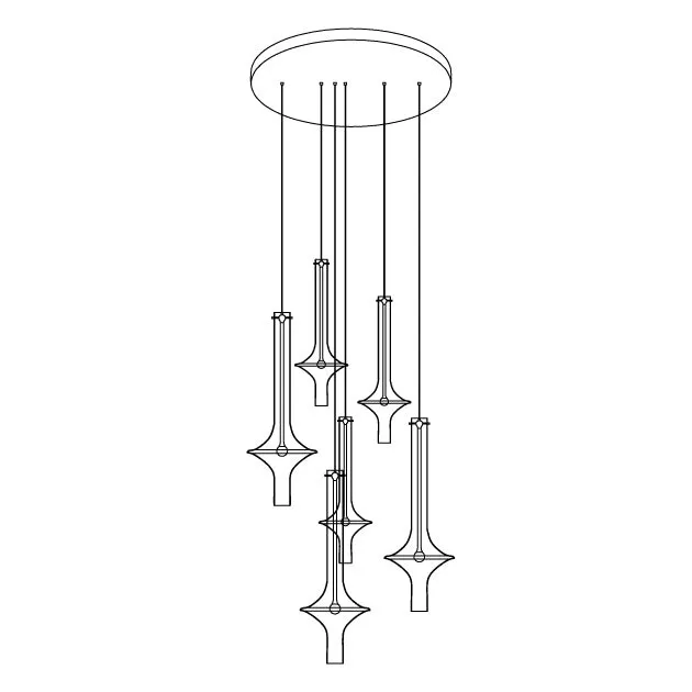 Modern Creative Glass Tube Pendant Lamp KL762