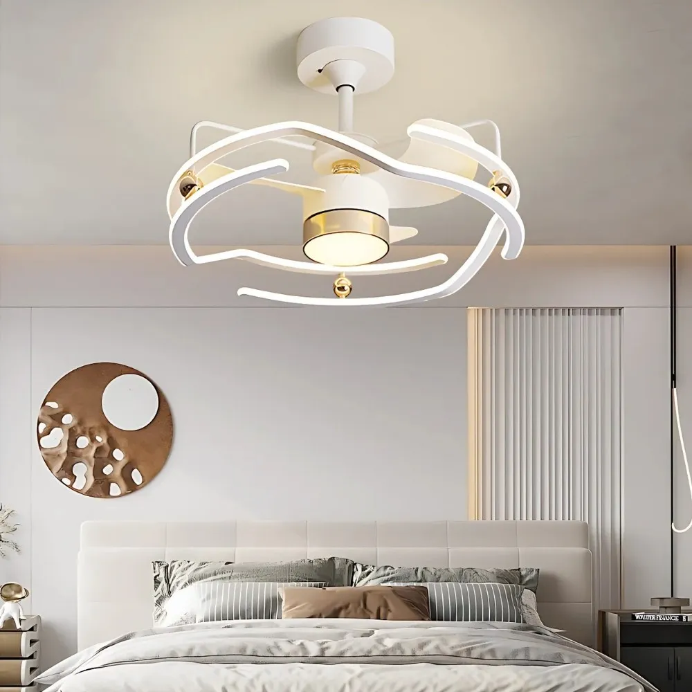 Modern White Kitchen Led Ceiling Fan Light KL936