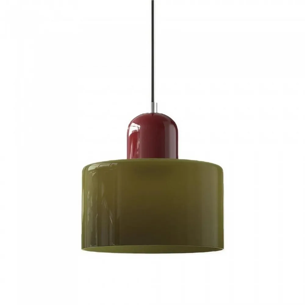 Morandi Cylinder Stained Glass Pendant Light KL17