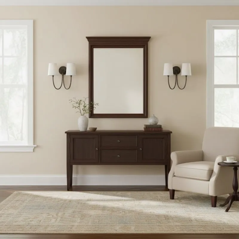 Roven Linen Shade Double Wall Lamp - Classic Metal Wall Light for Vanity and Hallway KL1683