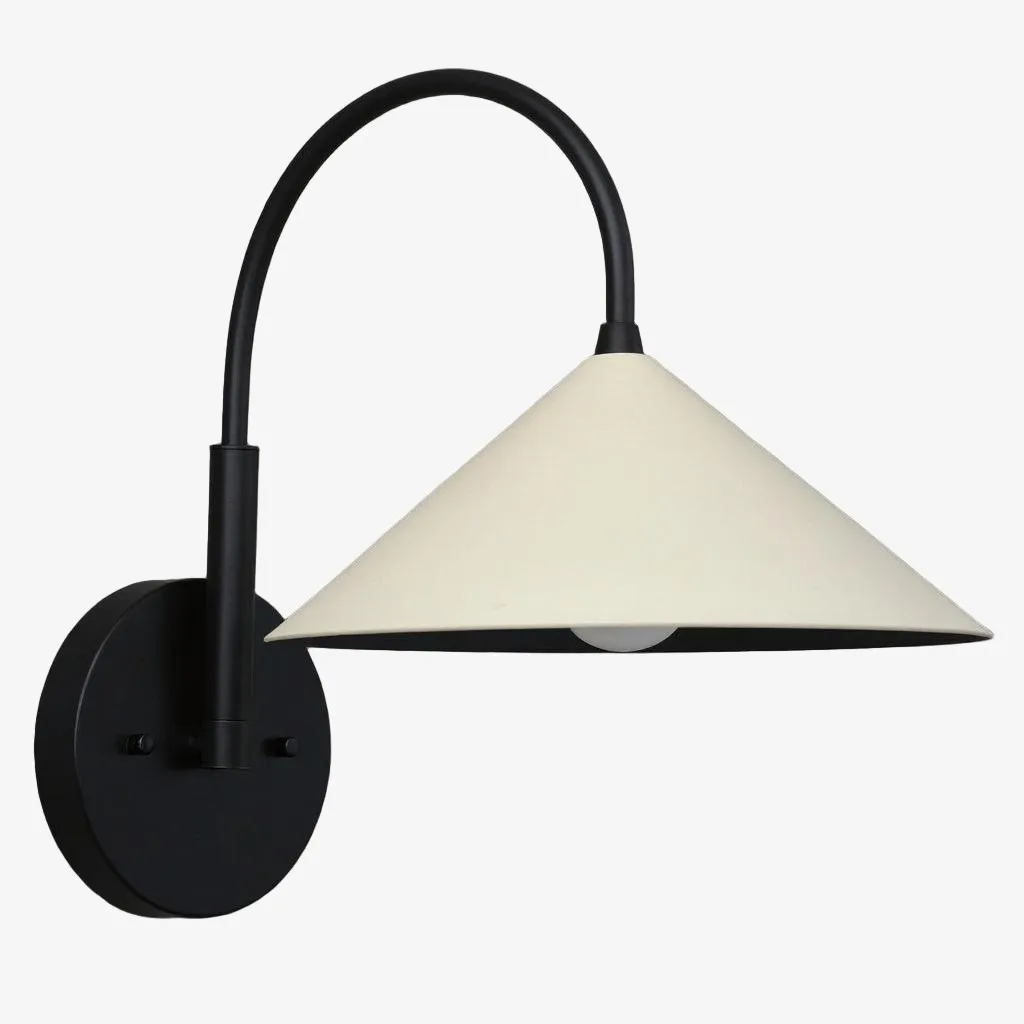 Curva Metal Vintage Wall Sconce  - Elegant Cone Shade for Bedrooms KL1511