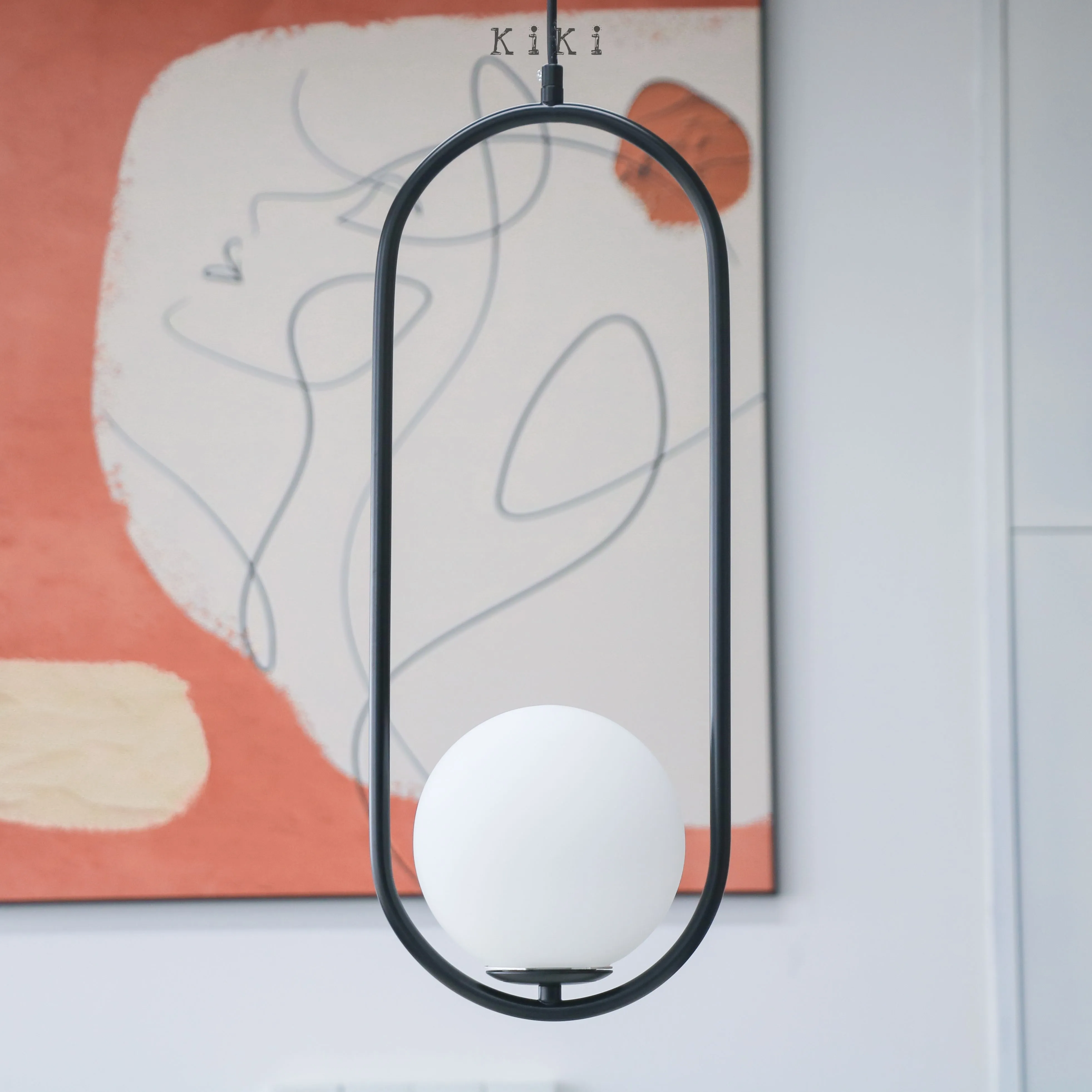 Mila Elegant Sphere Pendant Lamp - Glass Ball Pendant Light for Kitchen or Dining Room