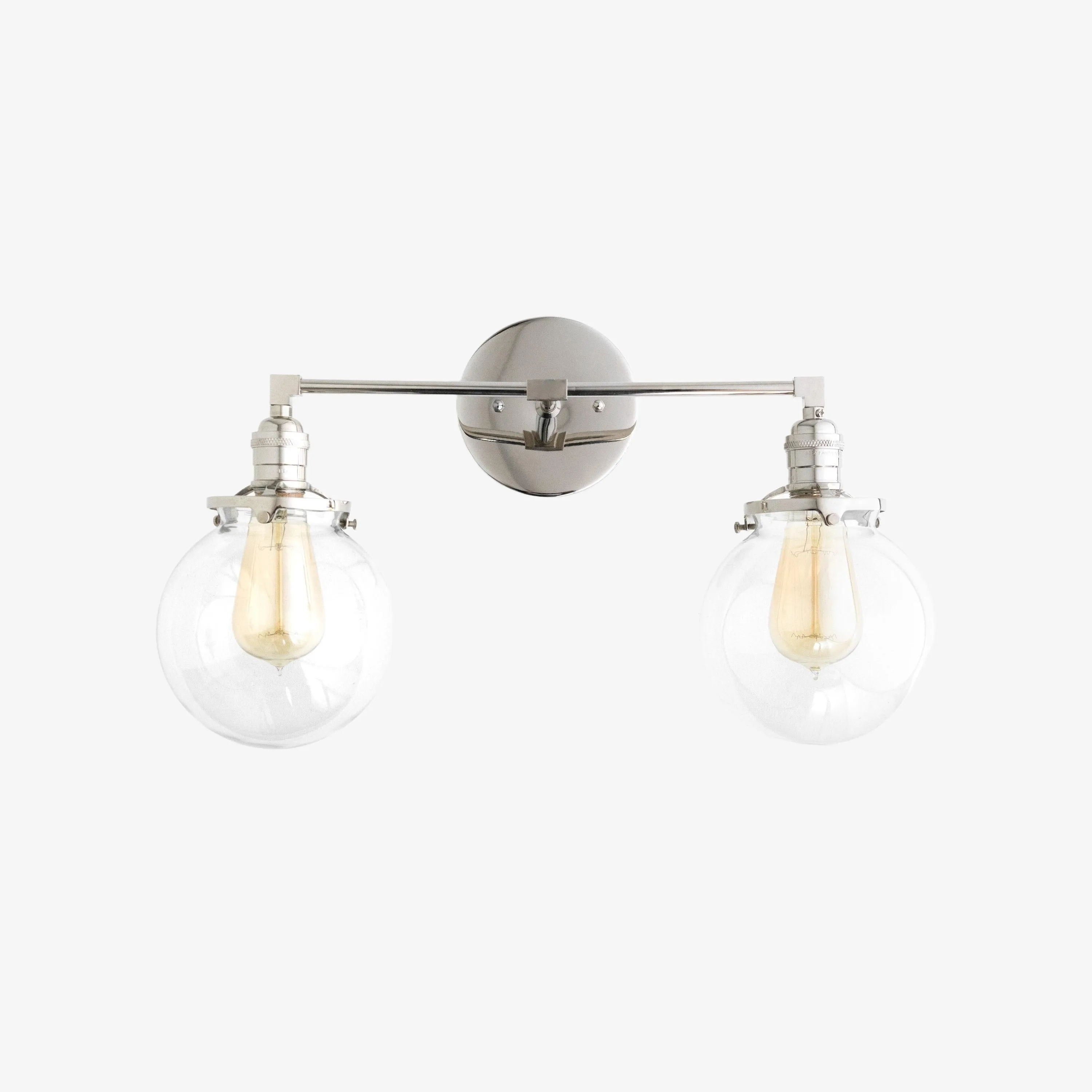 Lumio Globe Glass Globe Vanity Light - Modern Two Light Bathroom Sconce KL1404