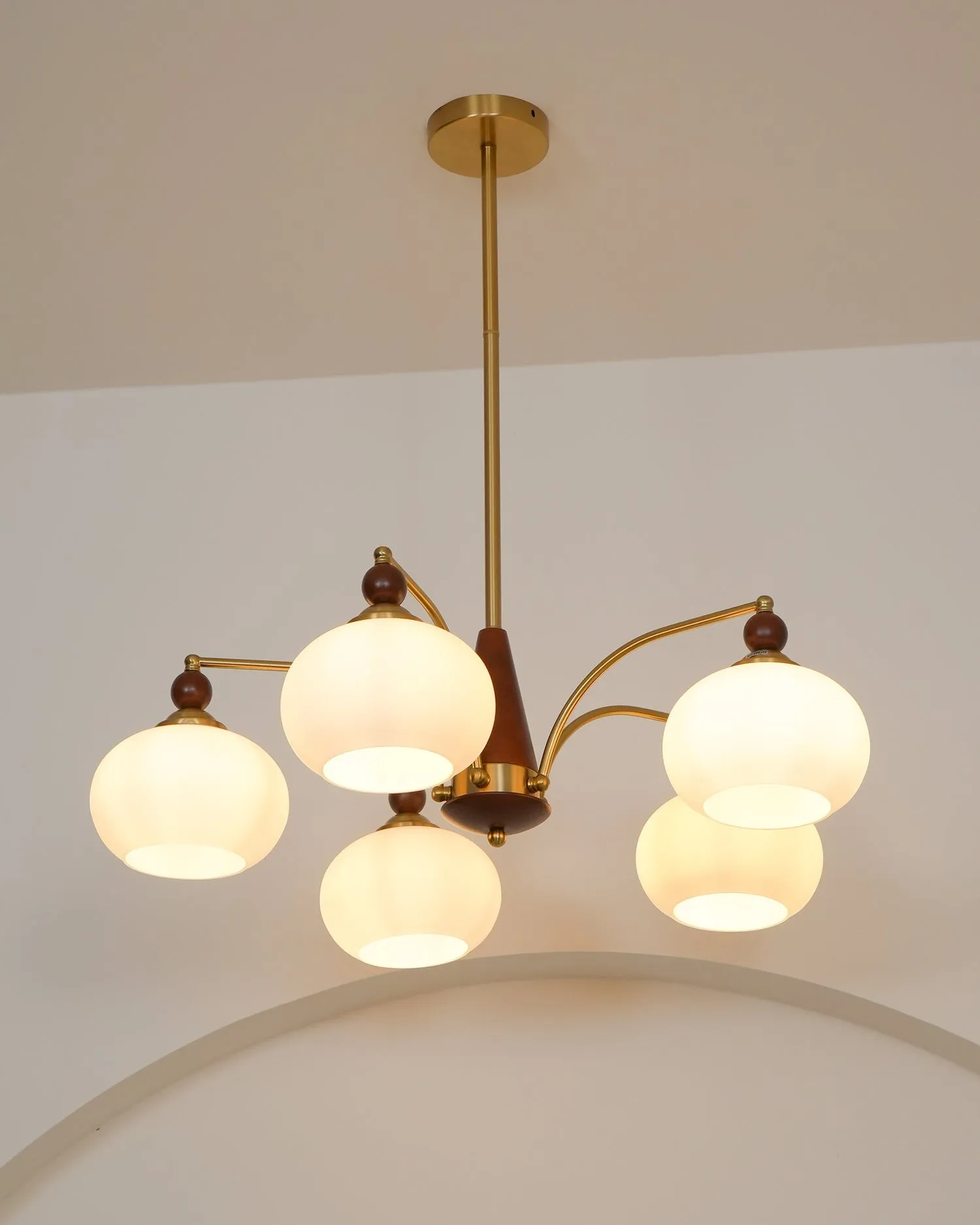Vintage Multihead Persimmon Chandelier KL609