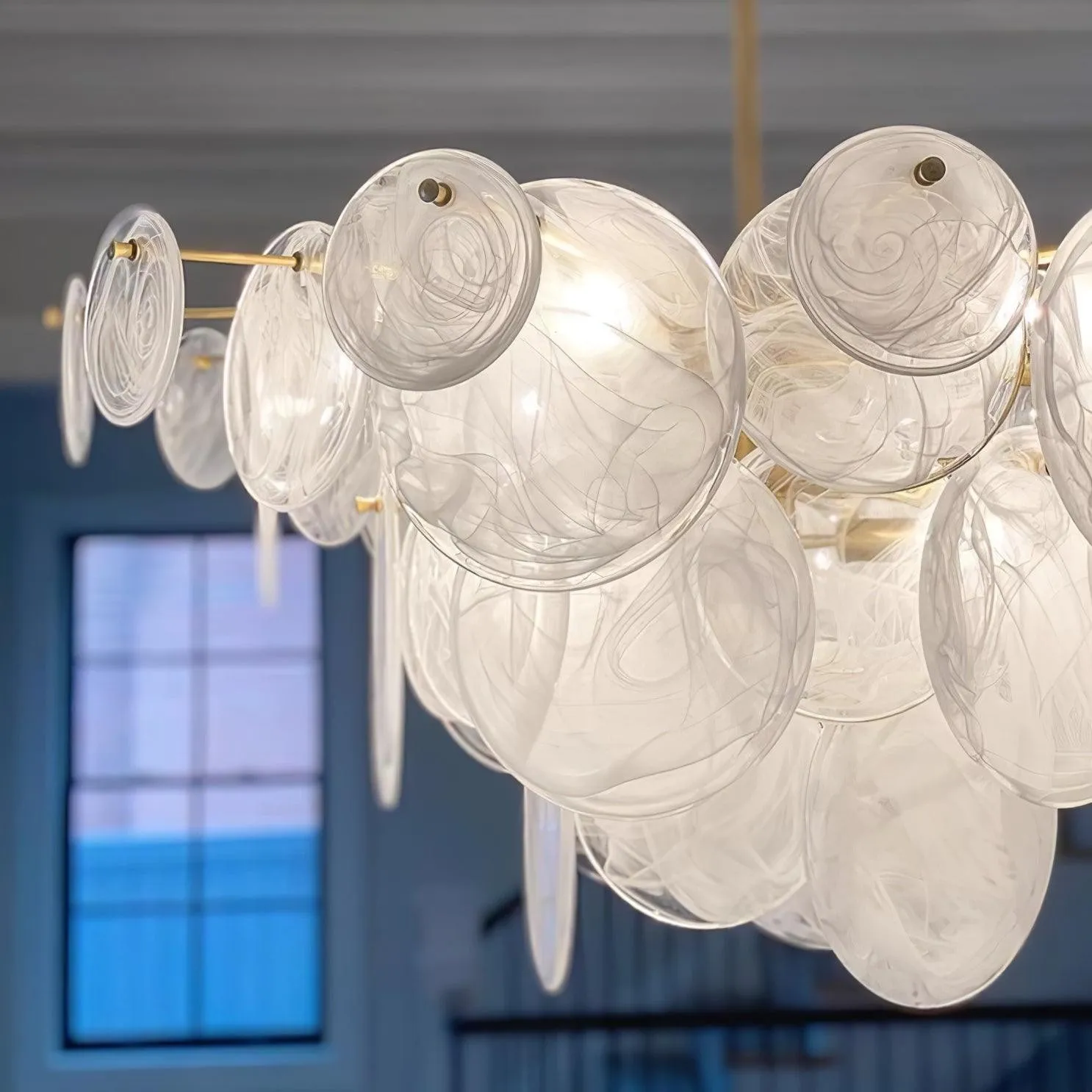 Brass Discs Cascading Chandelier KL260