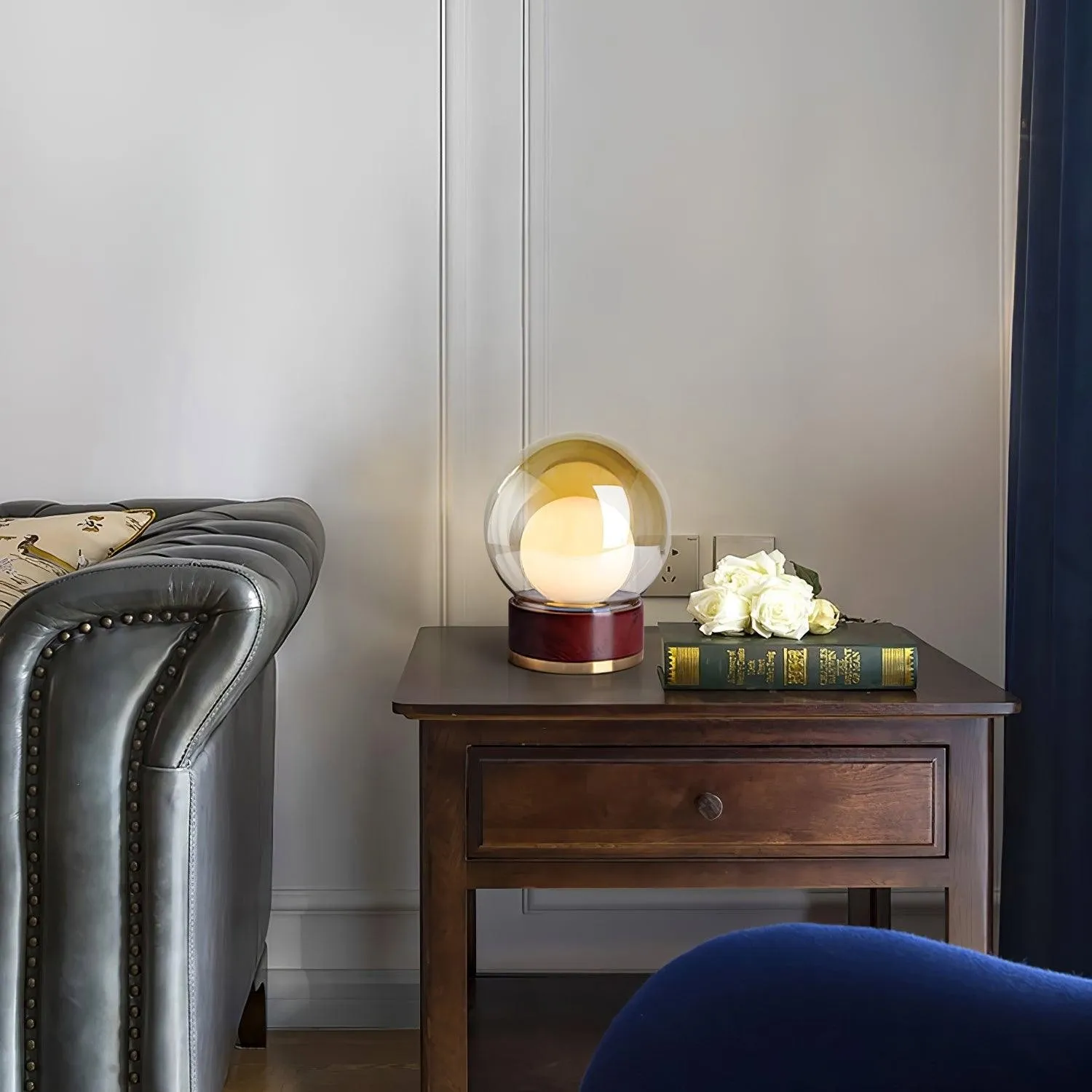 Simple Creative Wood Orb Table Lamp KL615