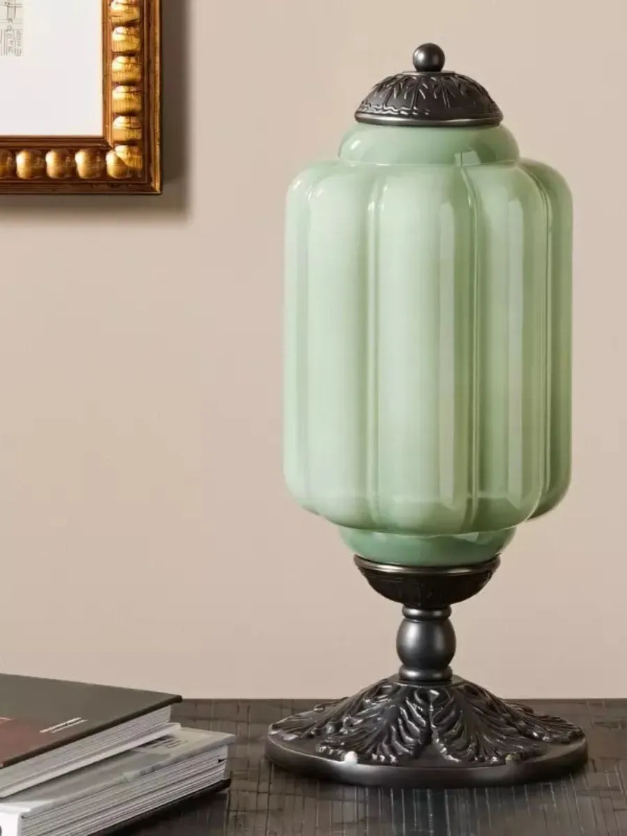 Eloise Vintage Glass Pumpkin Table Lamp - Decorative Accent Lighting for Living Spaces KL876